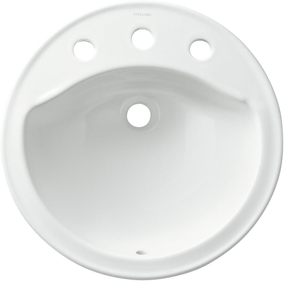 Sterling by Kohler 441908-0 Modesto Ceramic Circular Drop-In Bathroom Sink