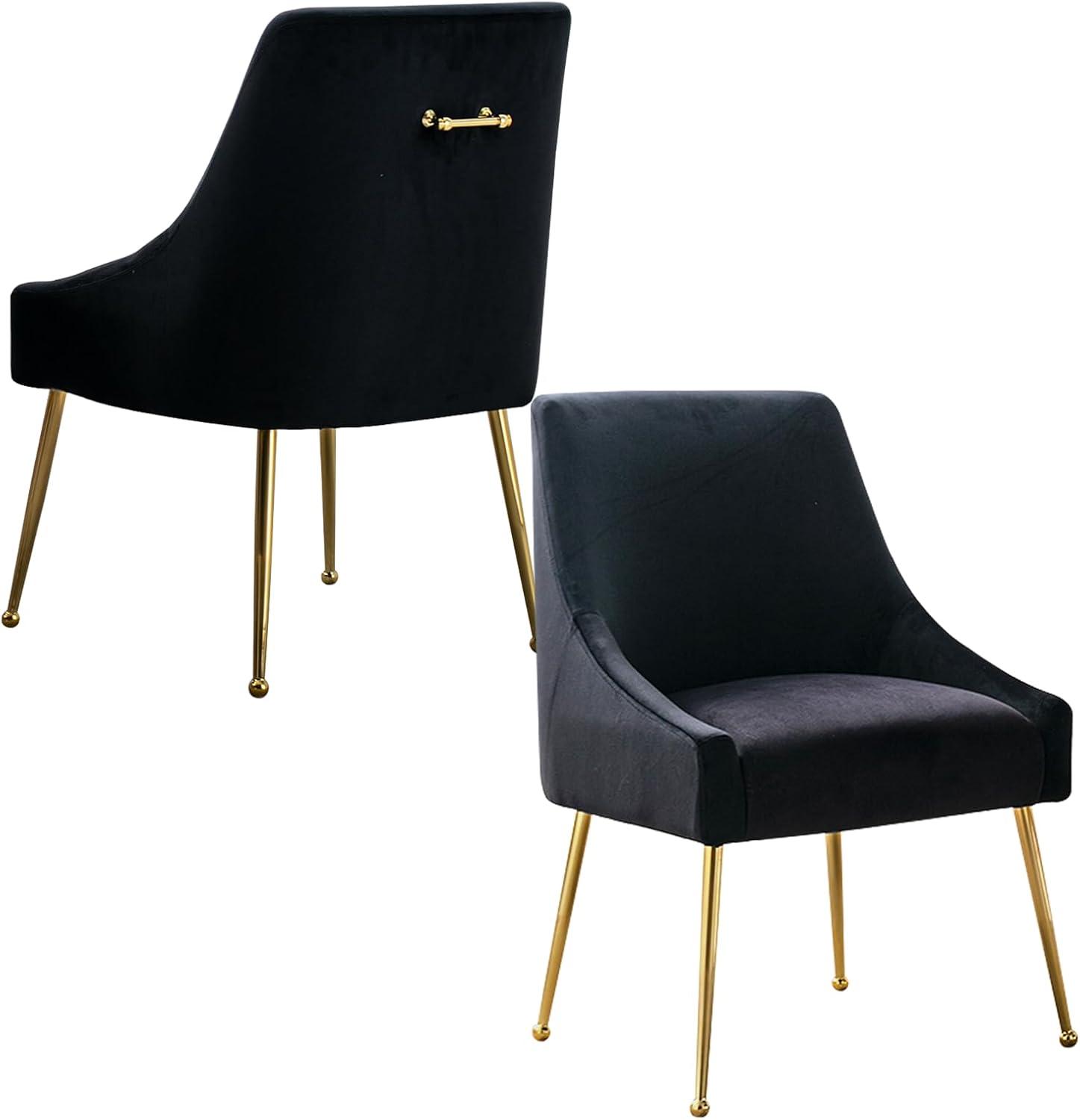 Maykoosh  Antique Ambiance Black Velvet Dining Chair, Set of 2