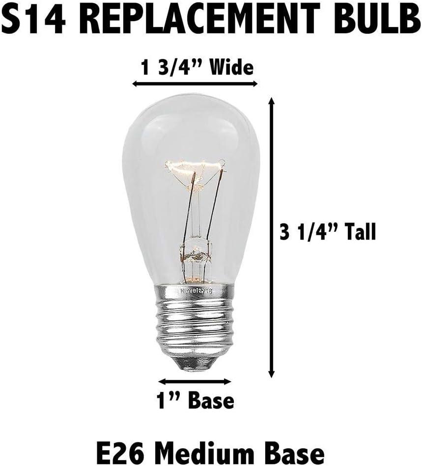 Multi-Color S14 Edison Outdoor String Light Bulbs, 11 Watt