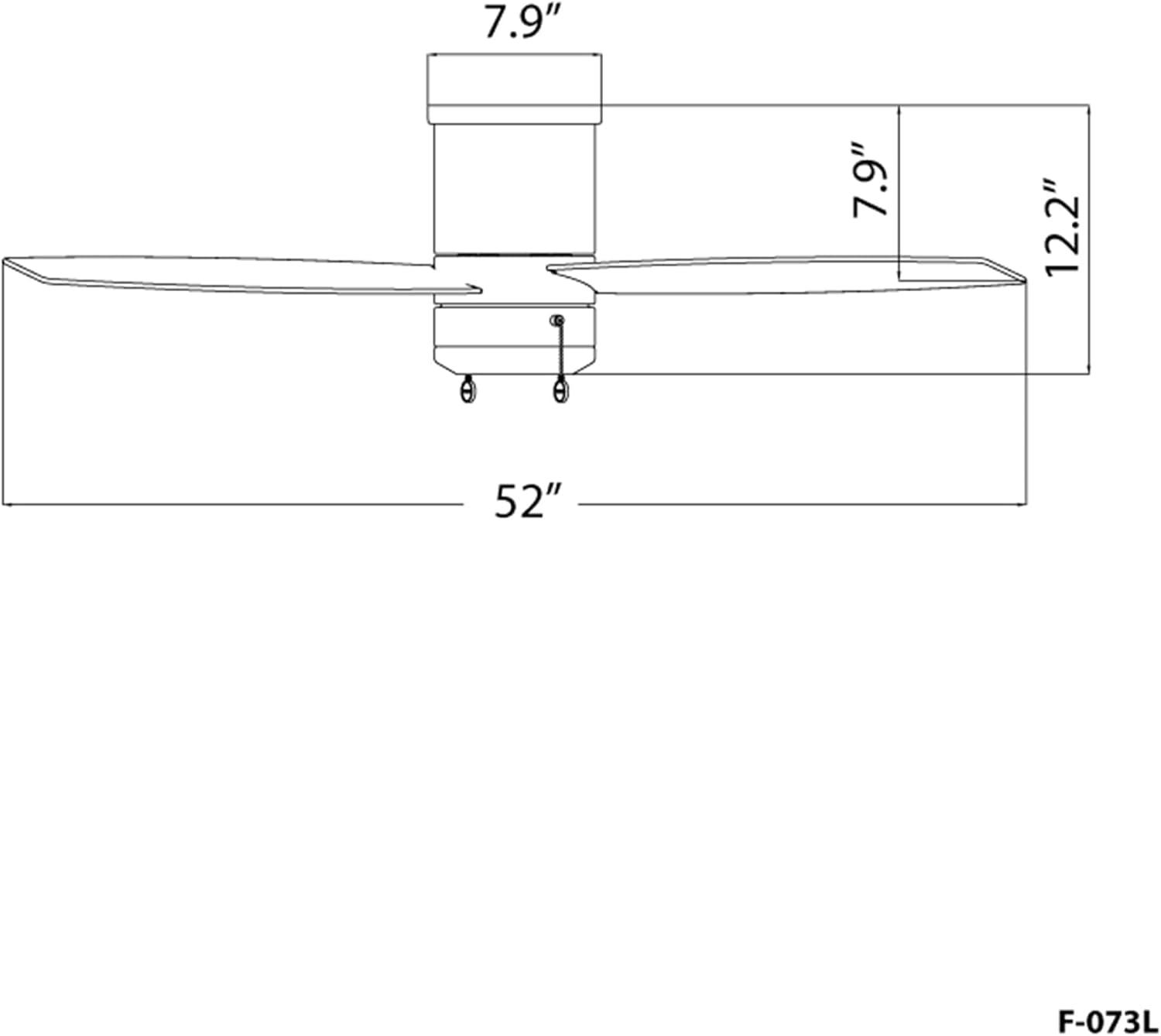 Atlantis 52'' 3 Blade Ceiling Fan with LED Light Kit