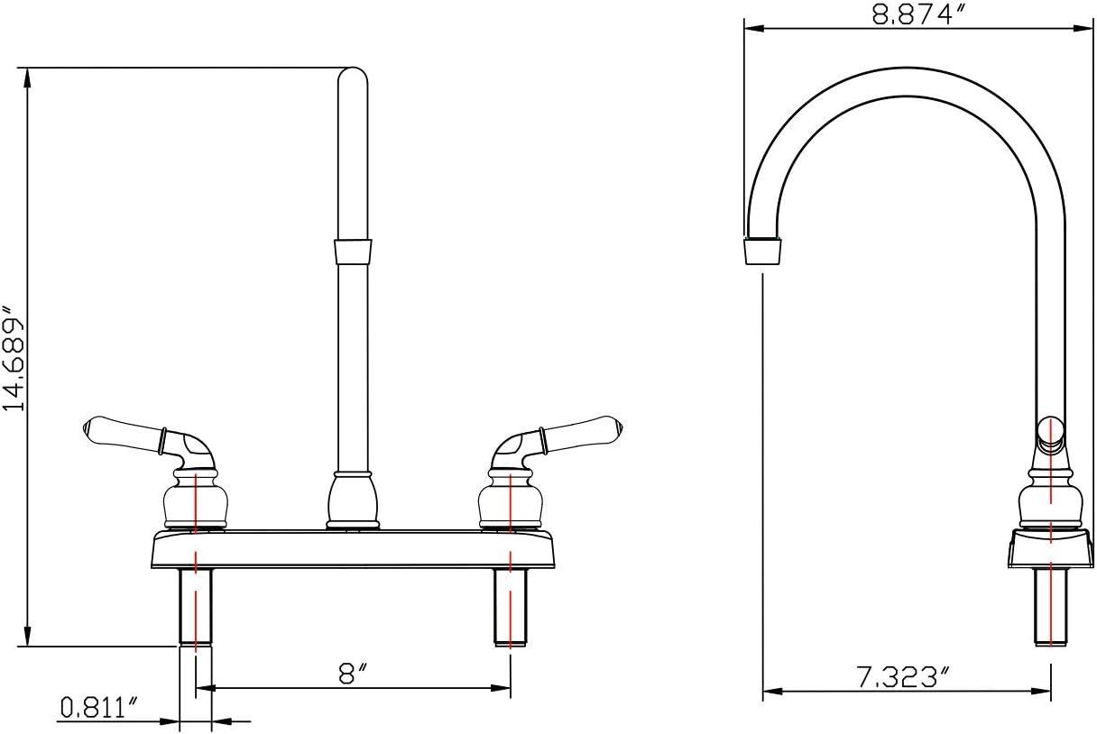 Dura Faucet J-Spout RV Kitchen Faucet - Chrome Polished