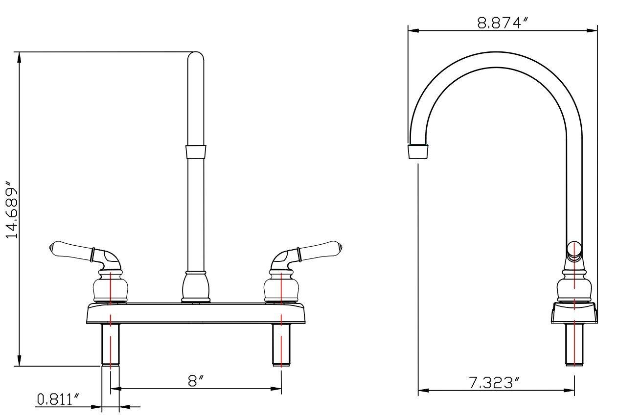 Dura Faucet J-Spout RV Kitchen Faucet - Chrome Polished