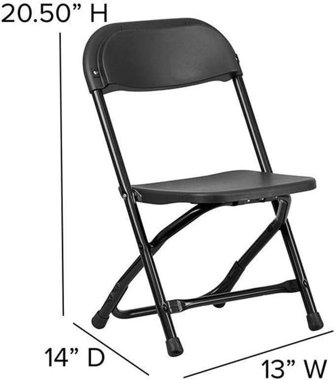 Kids Black Ergonomic Armless Metal Folding Chair Set