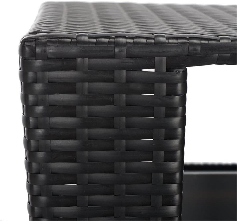 Mazeli Outdoor Trash Can - Black - Safavieh
