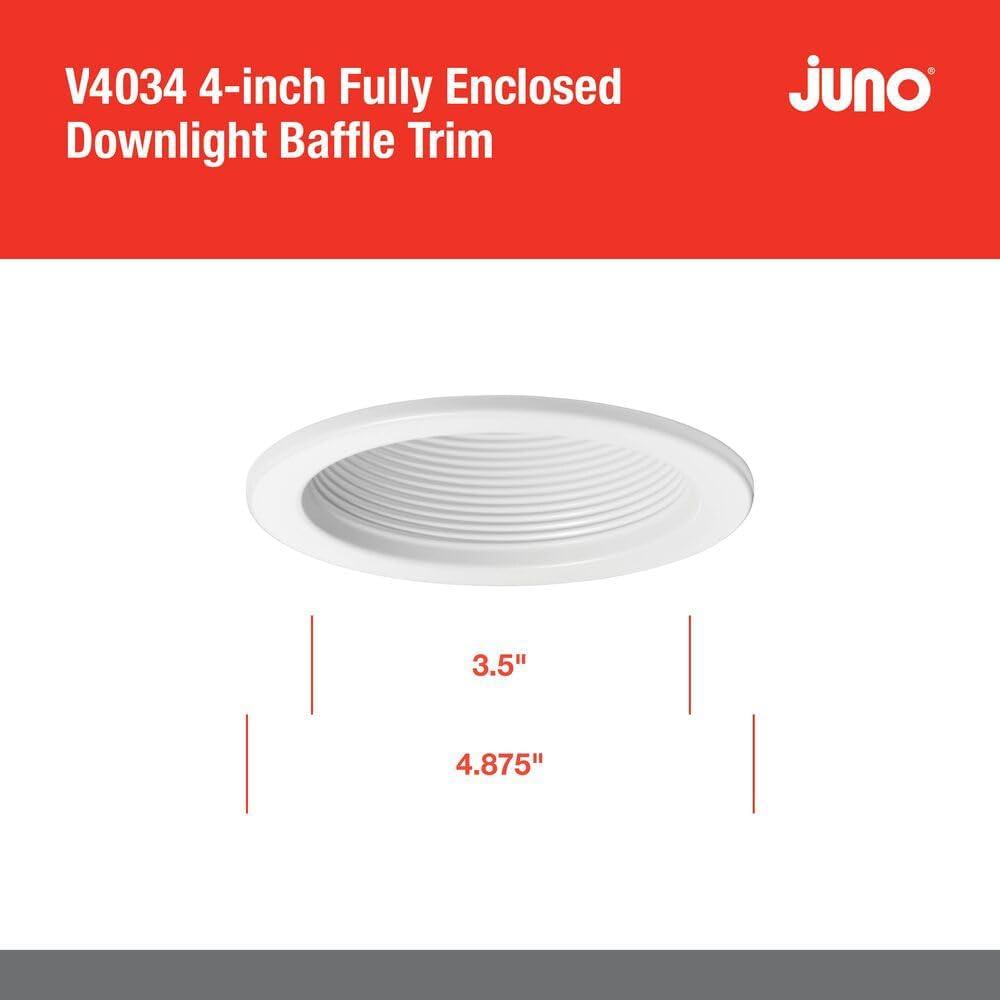 Lithonia Lighting V4034 4" V4034 Round Baffle Trim - White