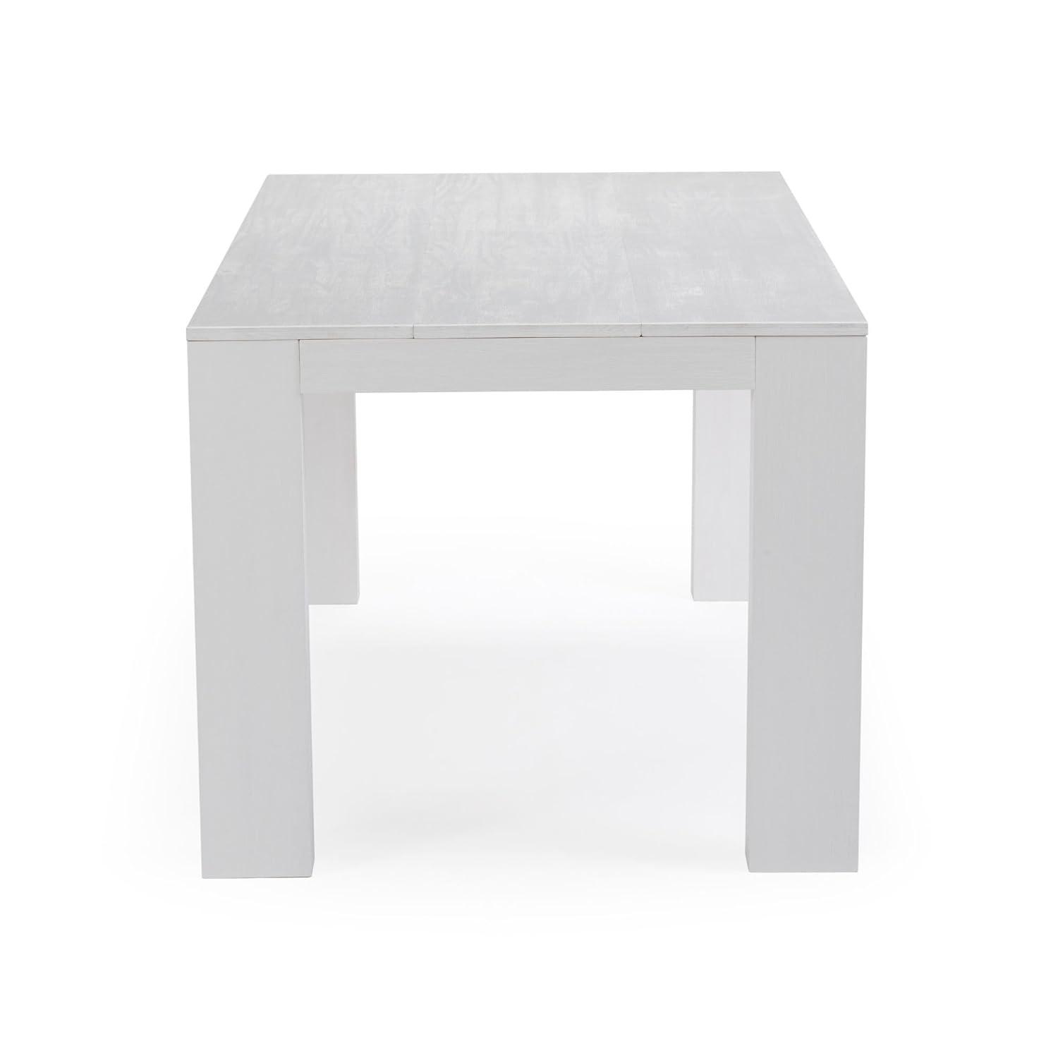 Plank+Beam 72" Modern Dining Table for 6, Solid Wood Rectangular Dining Table for Kitchen/Dining Room, White Wirebrush