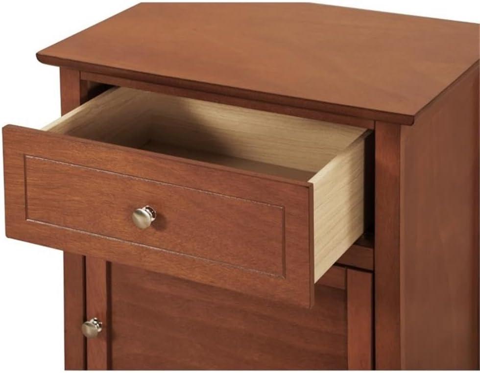 Glory Furniture Izzy 1 Drawer/1 Door Wood Nightstand End Table, Oak