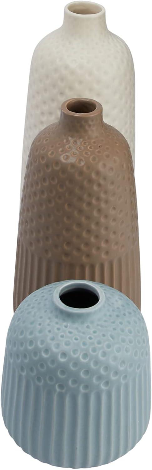 Creative Co-Op Various Stoneware Vases with Matte Glaze, Multicolor, Set of 3