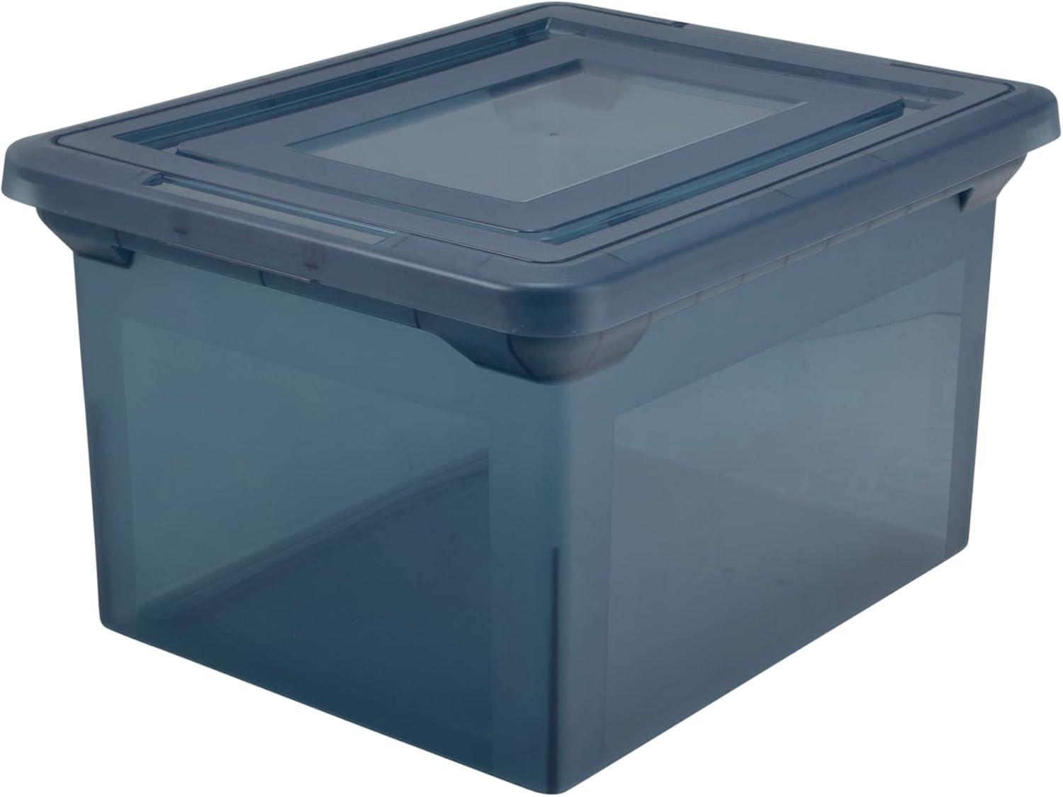 Copen Blue Stackable Water-Resistant File Storage Box