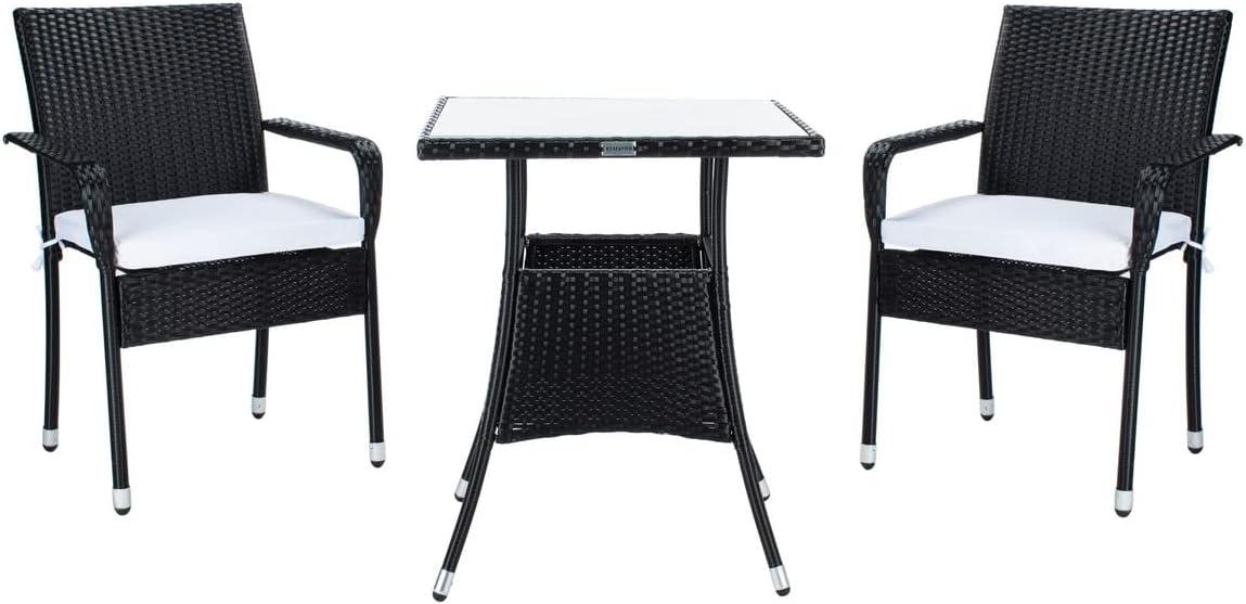 Laban Bistro Set - Outdoor - PAT7718 - Black/White - Safavieh