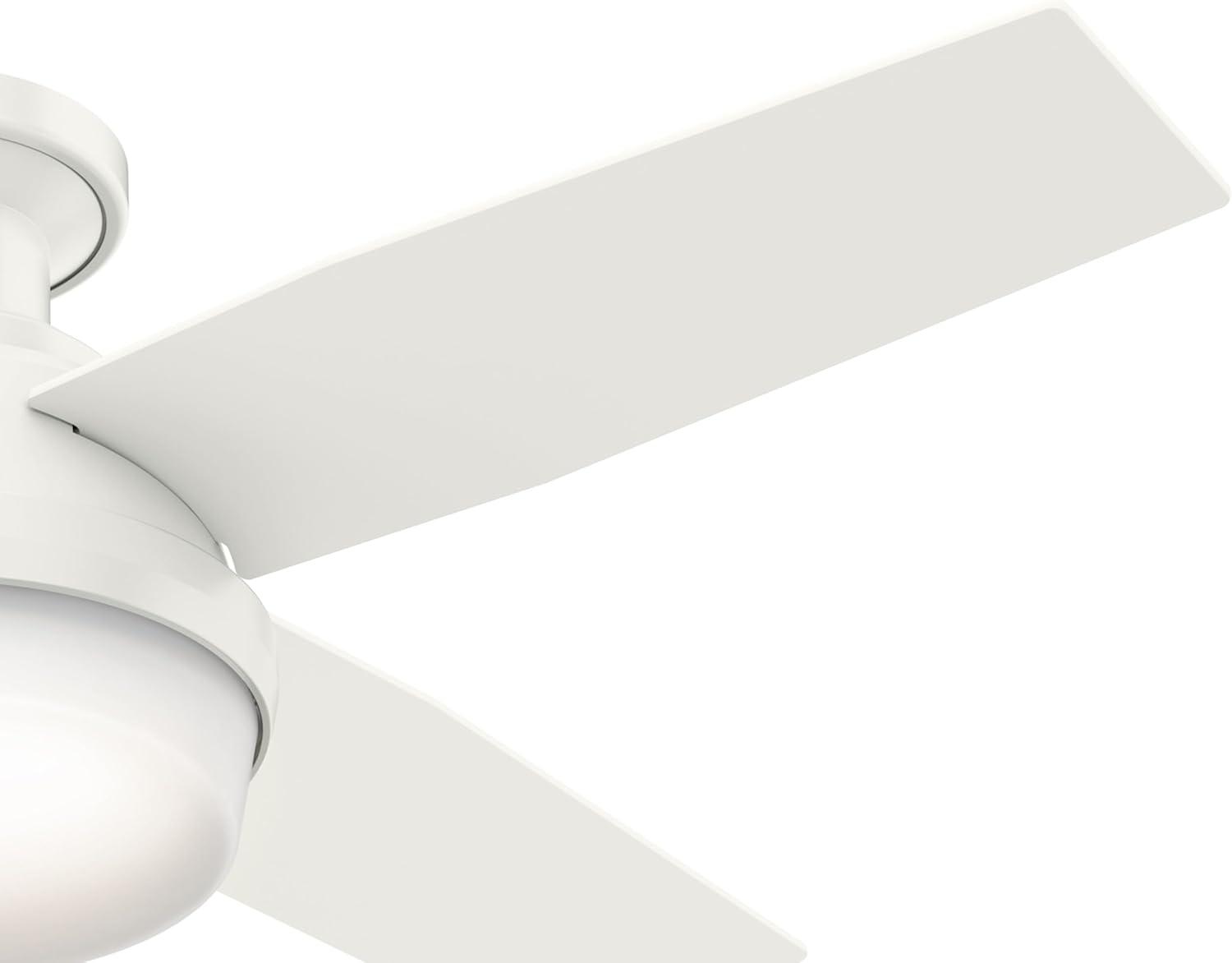 Dempsey Low Profile 44" 4 - Blade Indoor Flush Mount Small Room Ceiling Fan with Lights and Remote