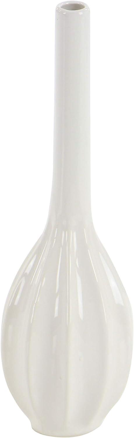 Ceramic Slim Textured Bottleneck Decorative Vase with Varying Patterns Set