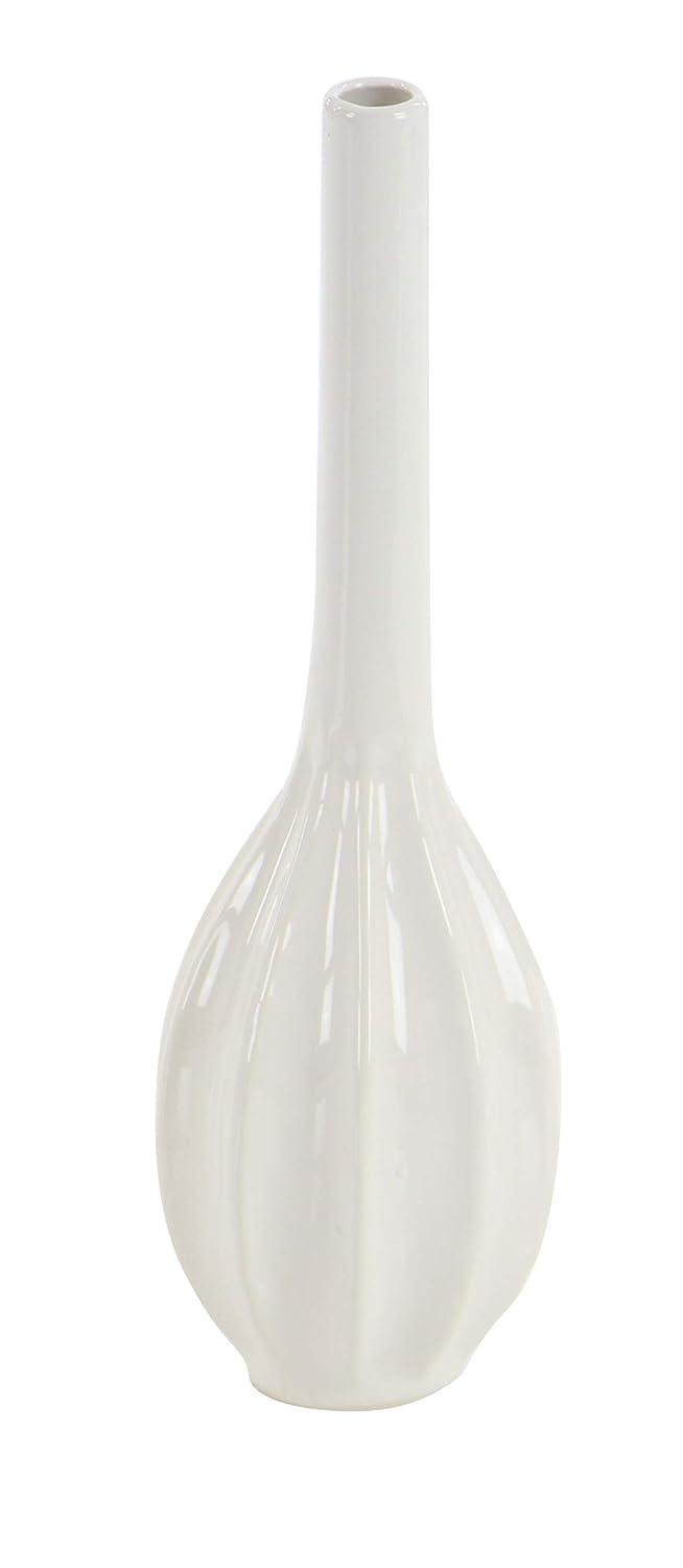 CosmoLiving by Cosmopolitan Ceramic Slim Textured Bottleneck Decorative Vase with Varying Patterns Set (Set of 3)