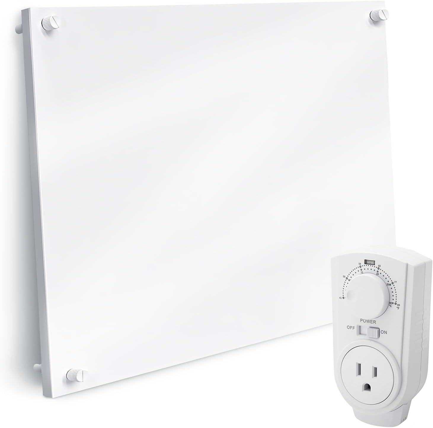 White Electric Wall Heater with Thermostat and Convection