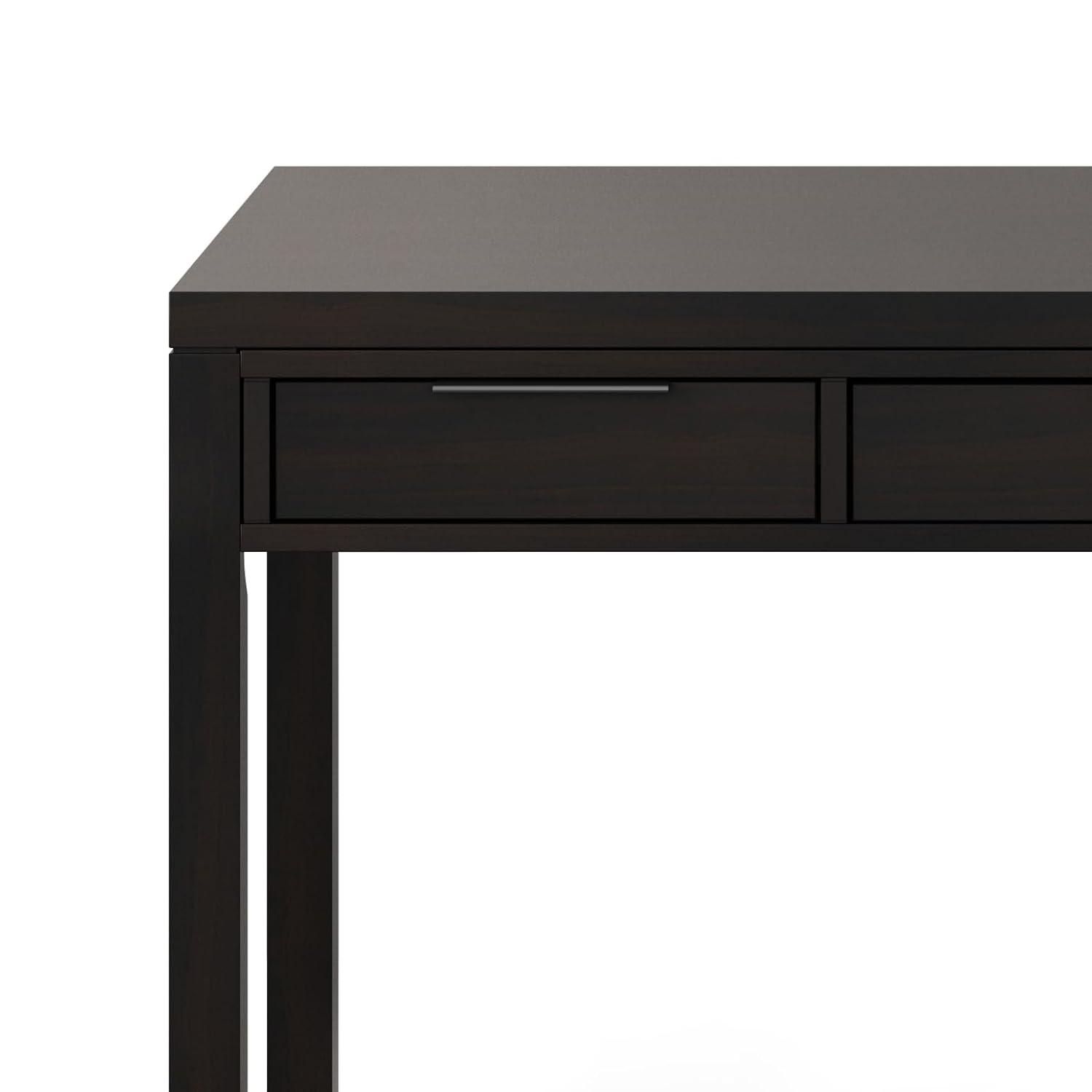 Simpli Home Hollander SOLID WOOD Contemporary 60 inch Wide Desk in Warm Walnut Brown