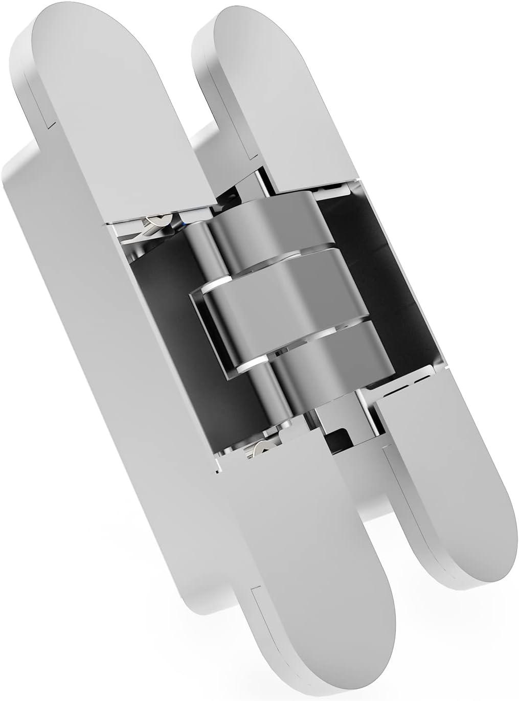 Villar Home Designs 3D Concealed Invisible 3 Way Adjustable Heavy-Duty Door Hinge Chrome