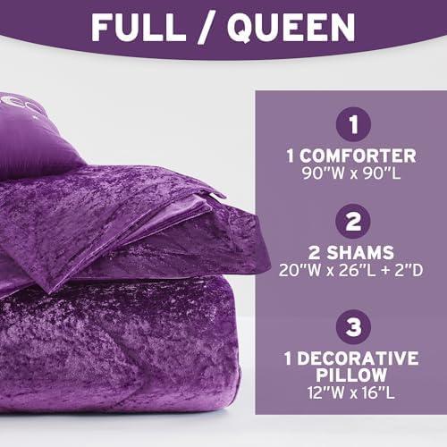 Intelligent Design Felicia Crushed Velvet Comforter Set with Throw Pillow