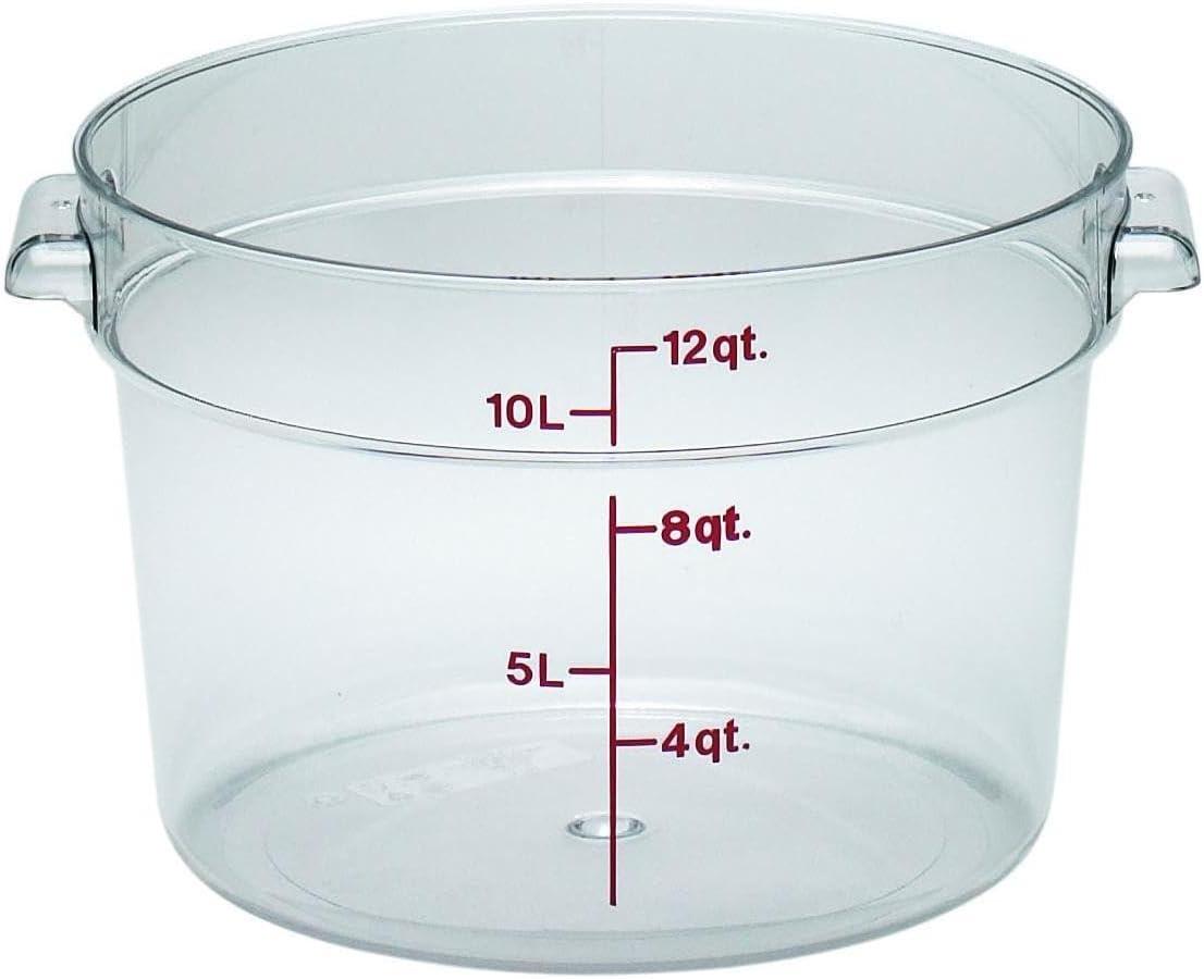 Clear 12 Quart Round Polycarbonate Food Storage Container