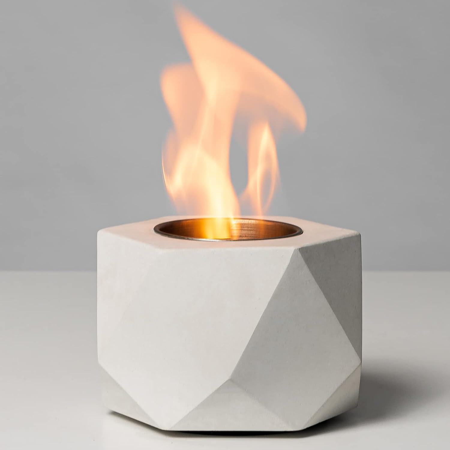 Geometric Concrete Tabletop Ethanol Fire Pit