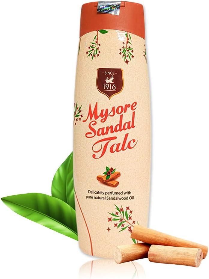 Mysore Sandal Talcum Powder 300g Powder By KSDL, 10.5 Ounces - 100% Pure Sandalwood Oil - No Harsh Chemicals (Pack of 1 - (1 X 300 Grams))