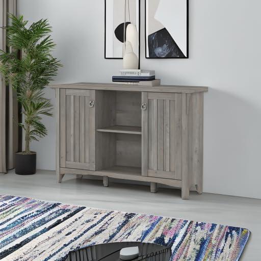 Bush Furniture Salinas Accent Storage Cabinet with Doors, Driftwood Gray