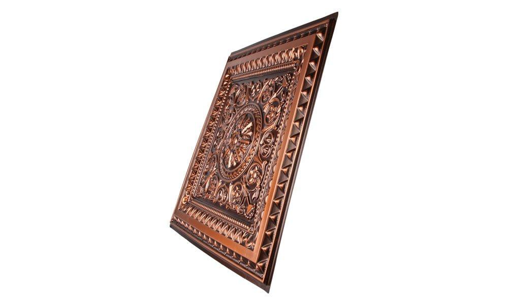 Marseille 24'' W Textured PVC Drop-In Ceiling Tile In Antique Gold