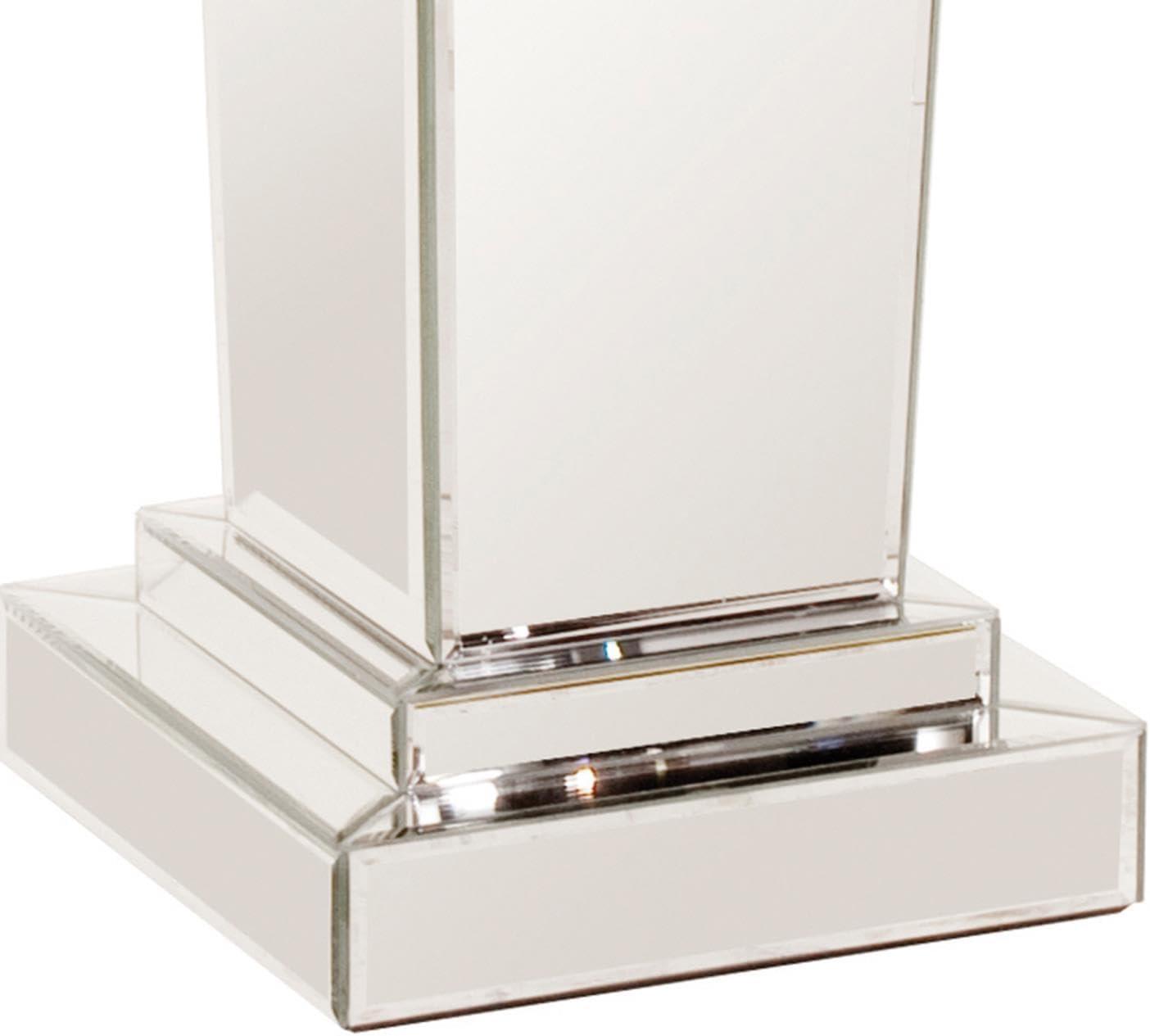 Howard Elliott Tapered Mirrored Pedestal Accent Table, Elegant Modern Bed Side Style, Mirrored Finish Design, for Bedroom, Entryway or for Any Room, 15 x 15 x 36 Inch,