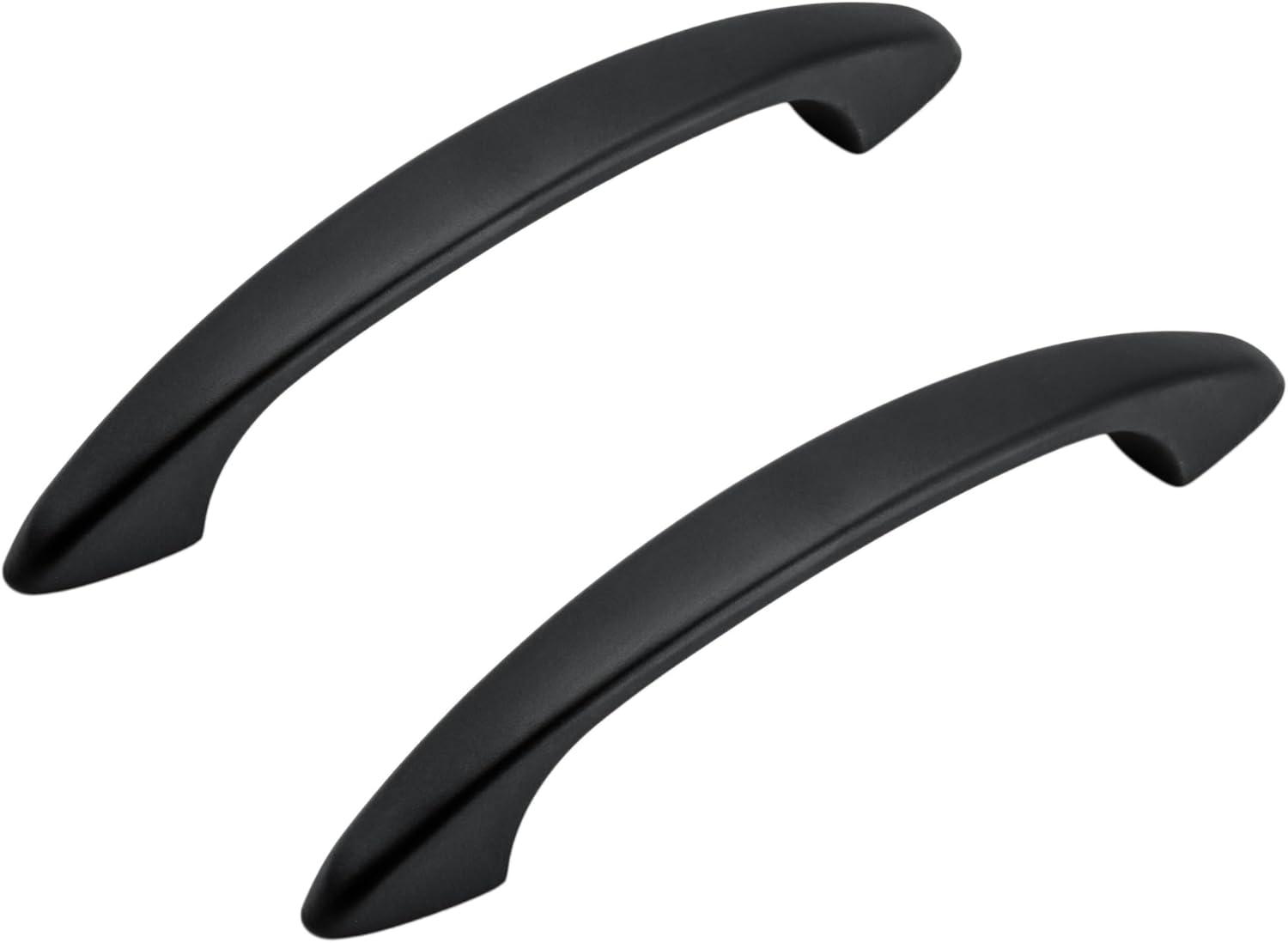 Modern Black Zinc Arched Cabinet Pulls with Mounting Hardware