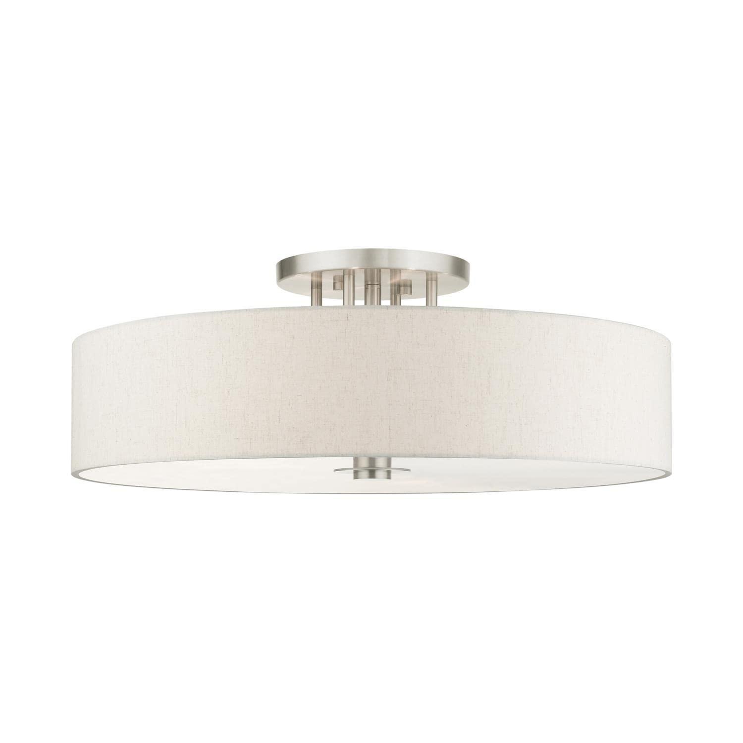 Livex Lighting Meridian 6 - Light Semi-Flush Mount in  Brushed Nickel
