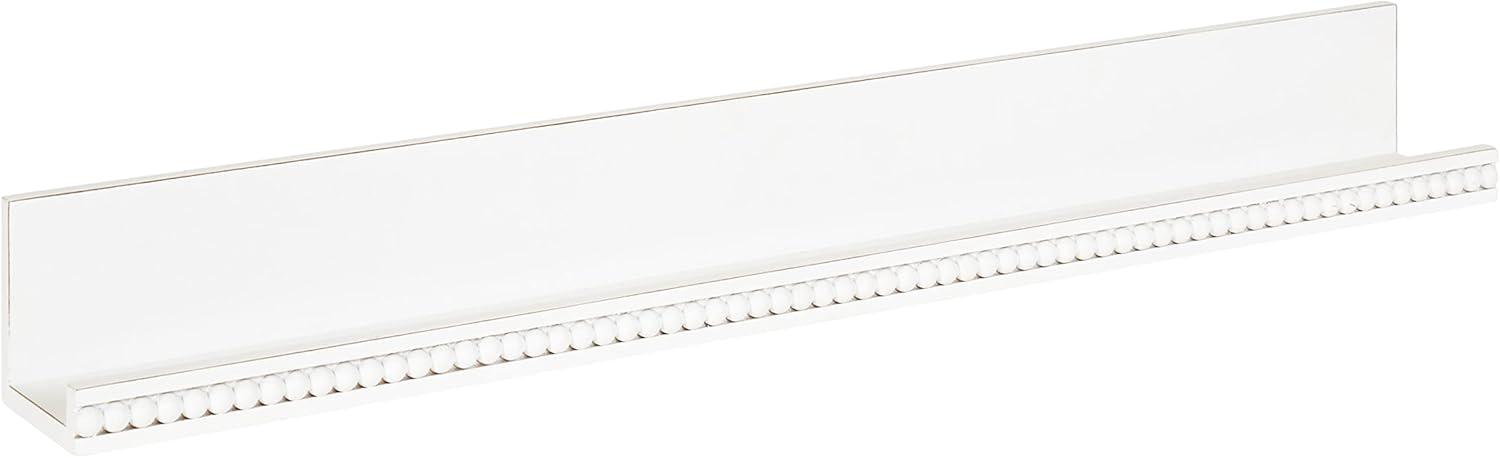 White Beaded Floating Wall Shelf, 36-Inch MDF