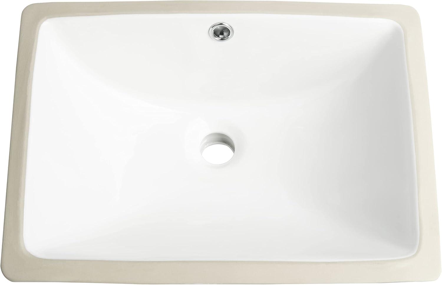 Safavieh Seaton 13.8'' White Ceramic Rectangular Bathroom Sink