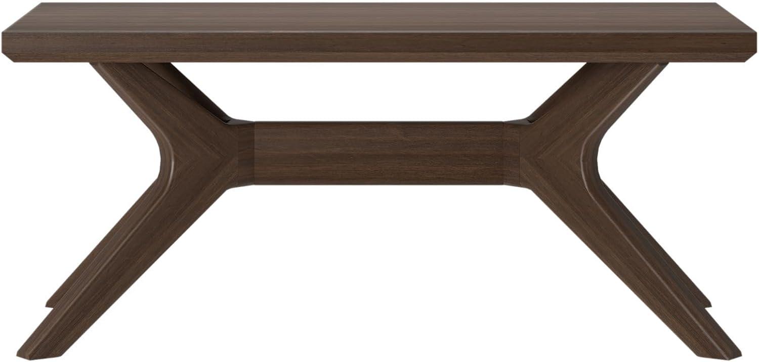 Plank+Beam Solid Wood Cross Leg Rectangular Coffee Table, 40" Coffee Table for Living Room, Walnut