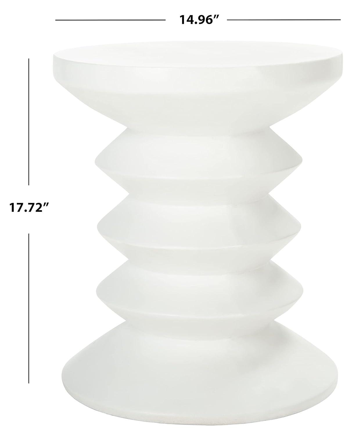 Benaya Concrete Accent Stool - Indoor/Outdoor - VNN1032 - White - Safavieh