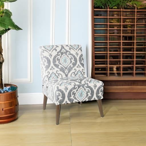 HomePop Modern Armless Accent Chair Blue: Upholstered Slipper Chair, Plywood & Hardwood Frame