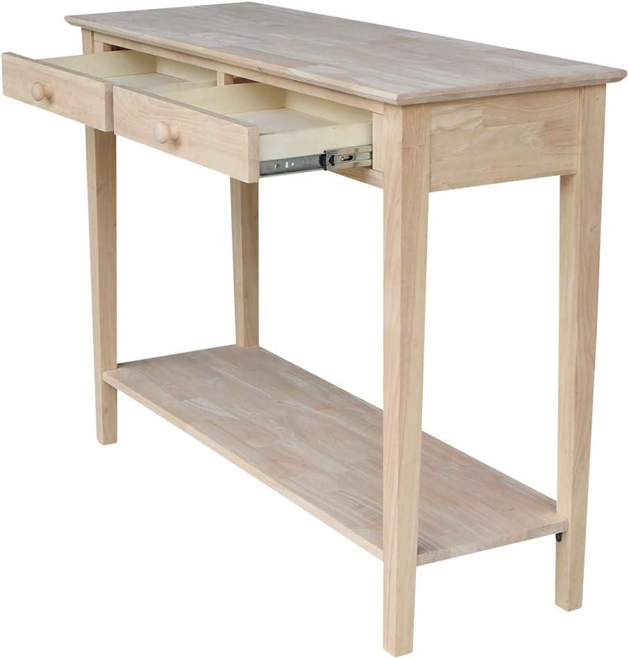 International Concepts Spencer Server-Wood: Hardwood Entryway Table with Drawers & Fixed Shelf