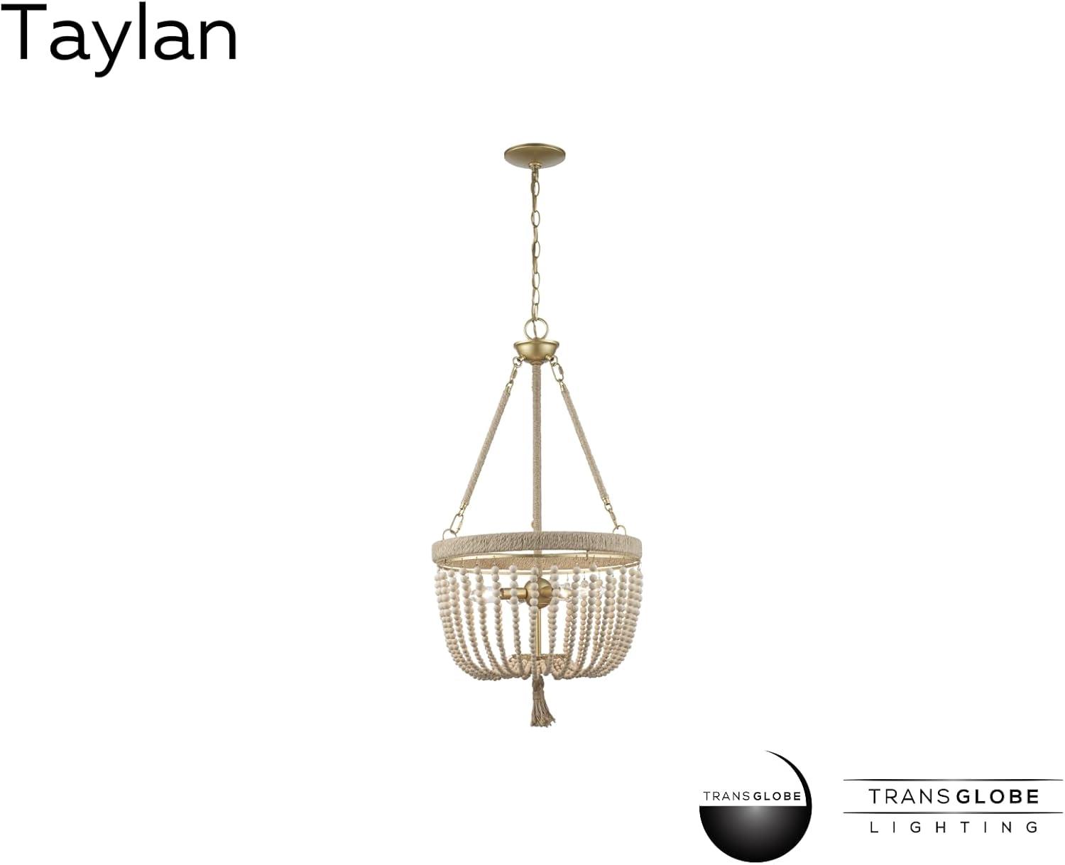 Gold and Jute 18'' Bohemian Bowl Pendant Light