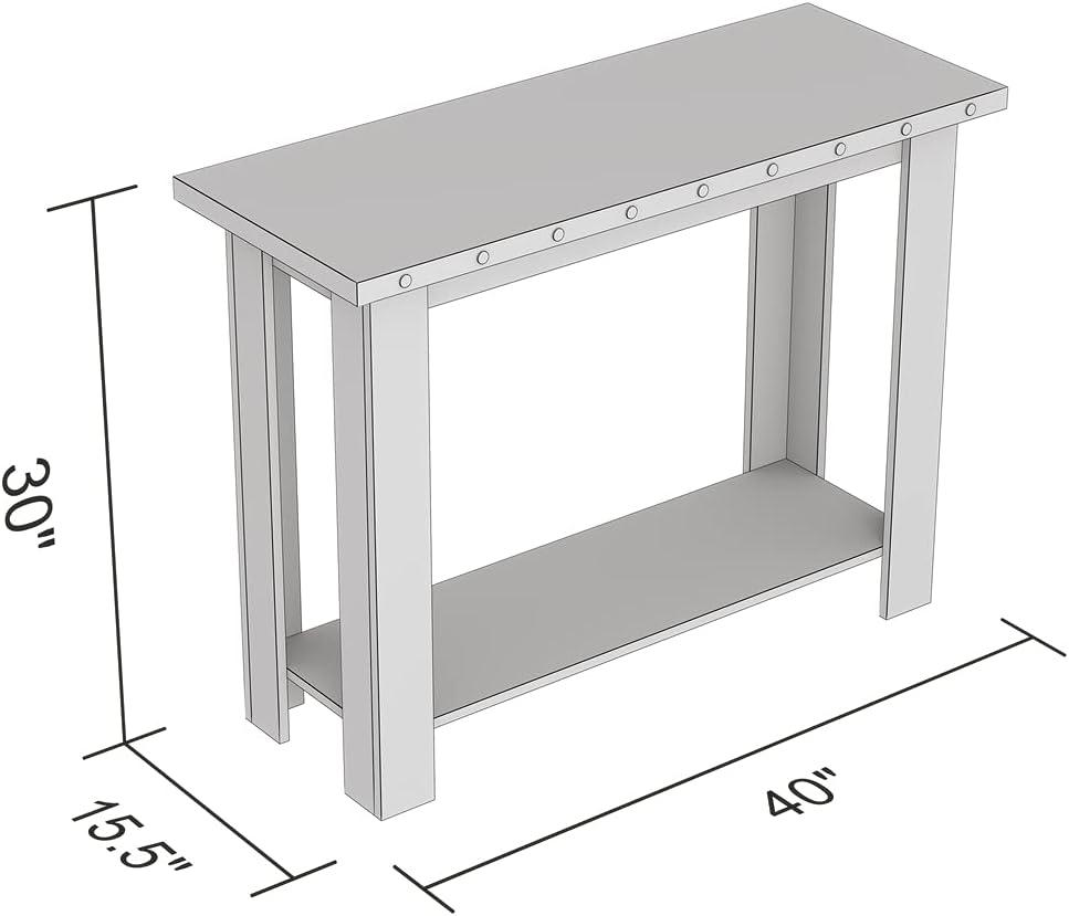 Modern 39" Brown Reclaimed Wood Console Table with Shelf