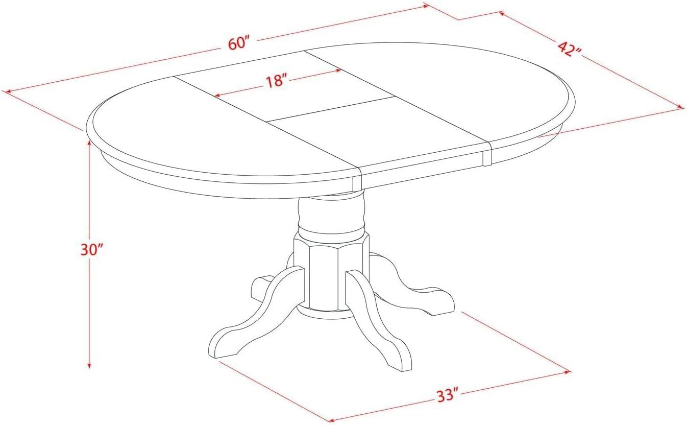 East West Furniture Kenley Traditional Wood Dining Table in Black/Cherry