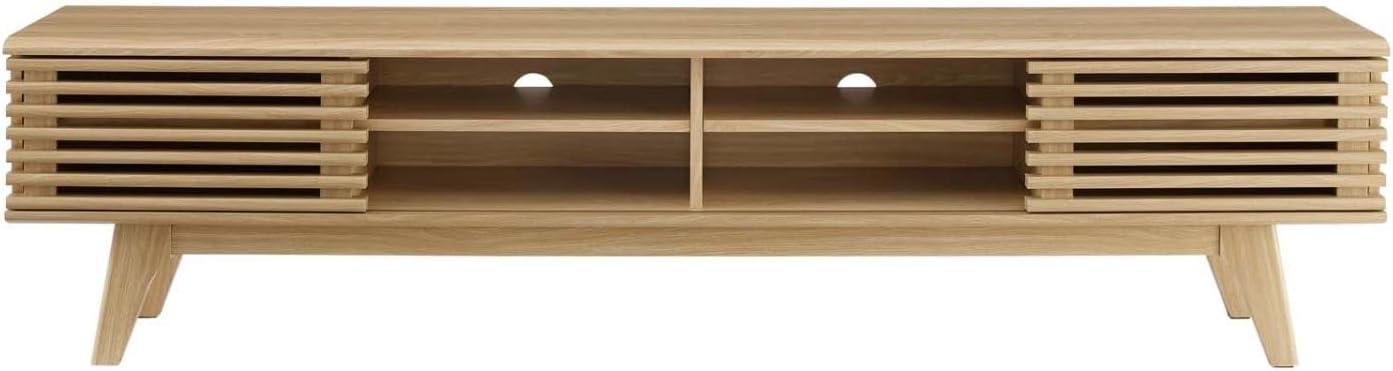 Modway Render 70"W Modern Wood TV Stand for TVs up to 78" in Oak