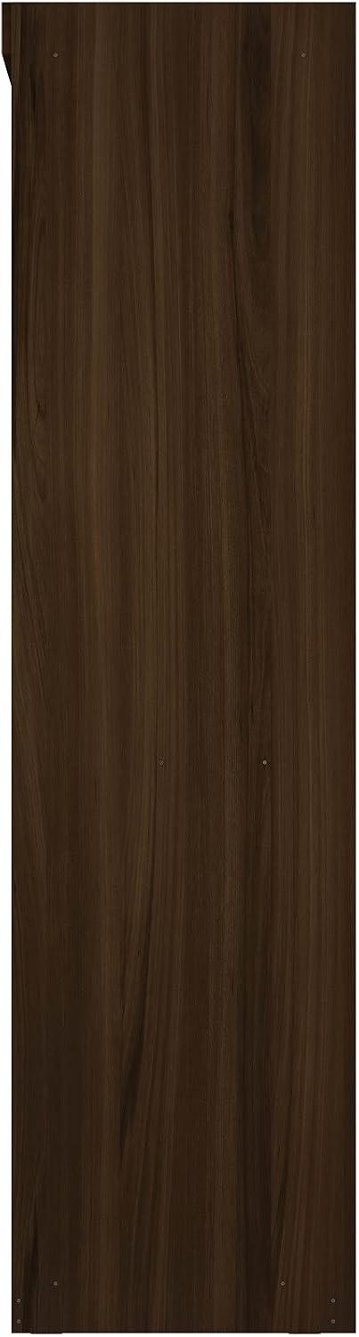 Manhattan Comfort Mulberry Double Hanging Wood Wardrobe Closet in Brown