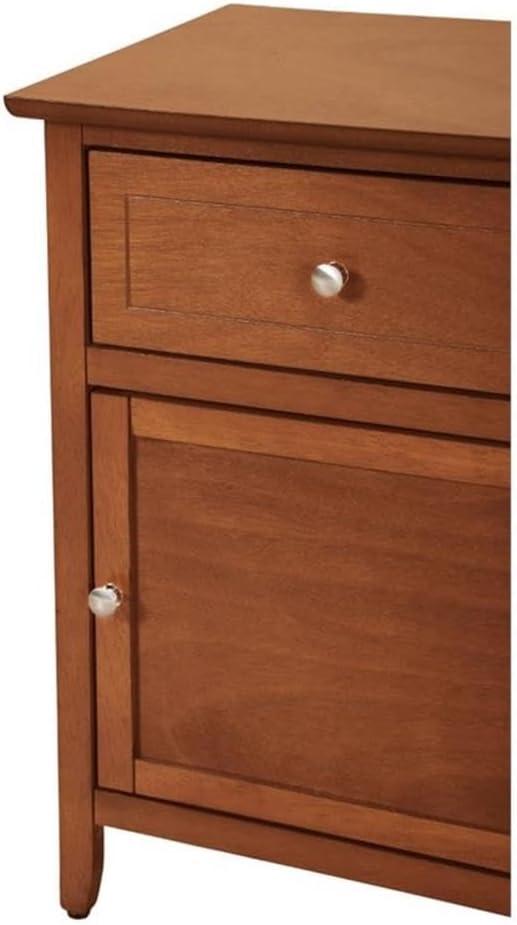 Glory Furniture Izzy 1 Drawer/1 Door Wood Nightstand End Table, Oak