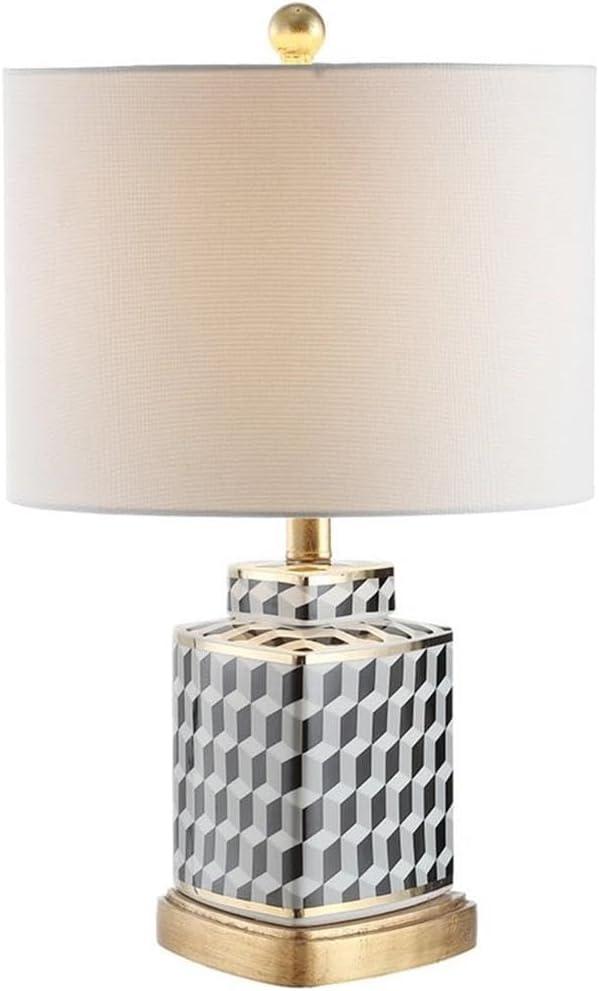 Alisha Table Lamp - Black/White - Safavieh.