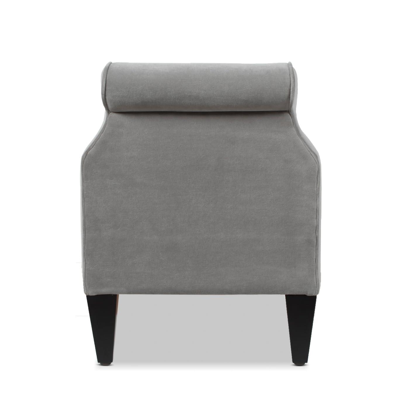 Jacqueline Tufted Roll Arm Storage Bench Grey