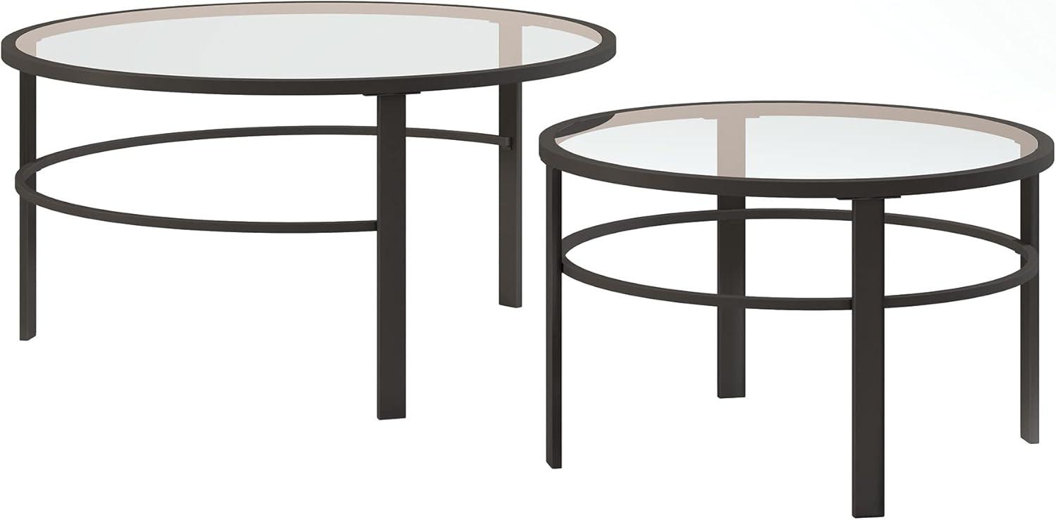 Evelyn&Zoe Gaia Round Nested Coffee Table, Blackened Bronze