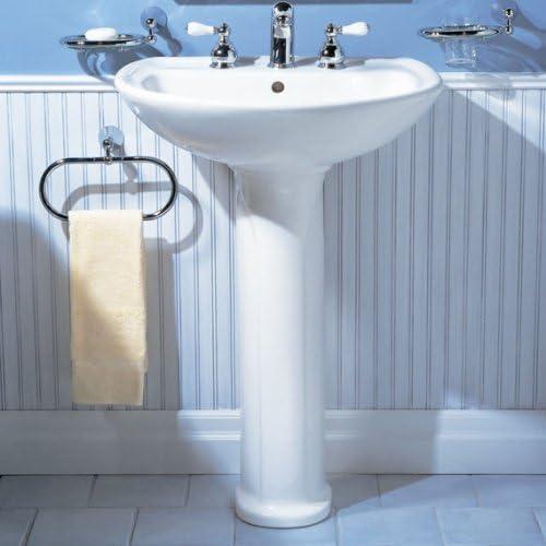 Cadet White Ceramic Oval Pedestal Sink Basin