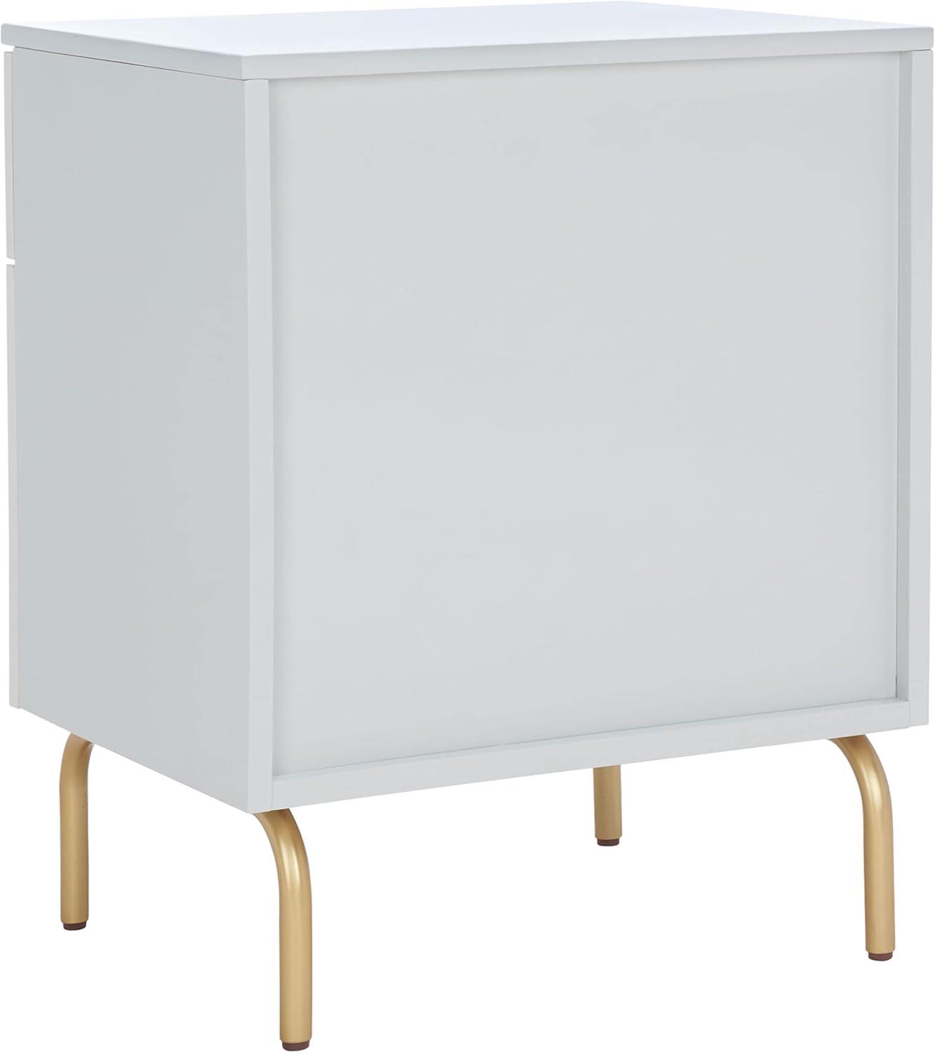 SAFAVIEH Genevieve Mid-Century 2 Drawer Nightstand, Grey/White Washed