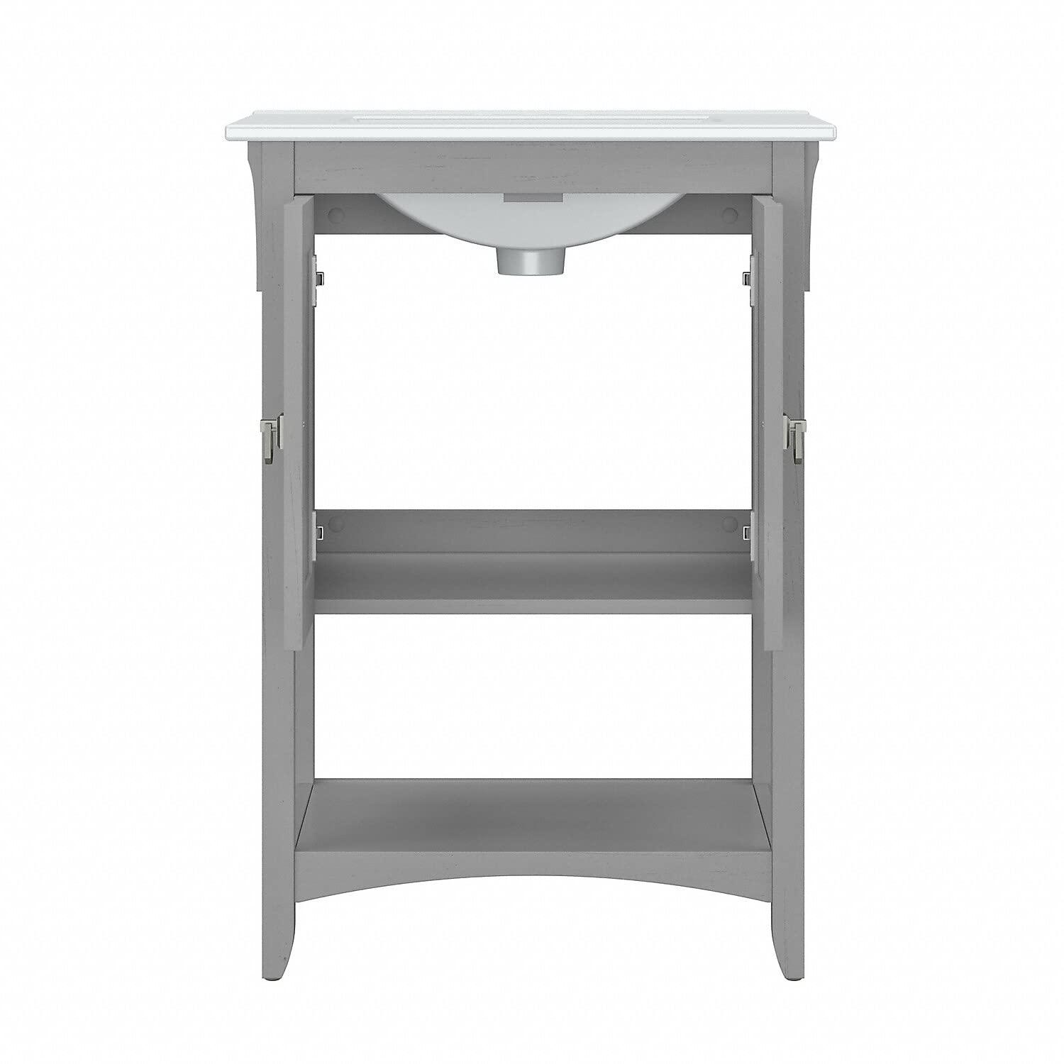 Double Bathroom Vanity with Ceramic Top with Mirror