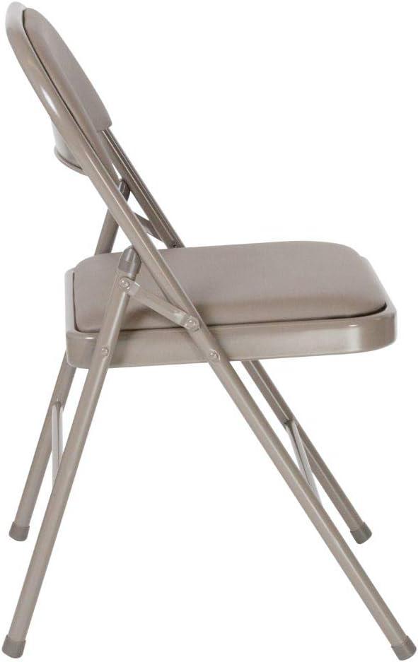 Hercules Series Double Braced Gray Vinyl Metal Folding Chair - 4 Pack