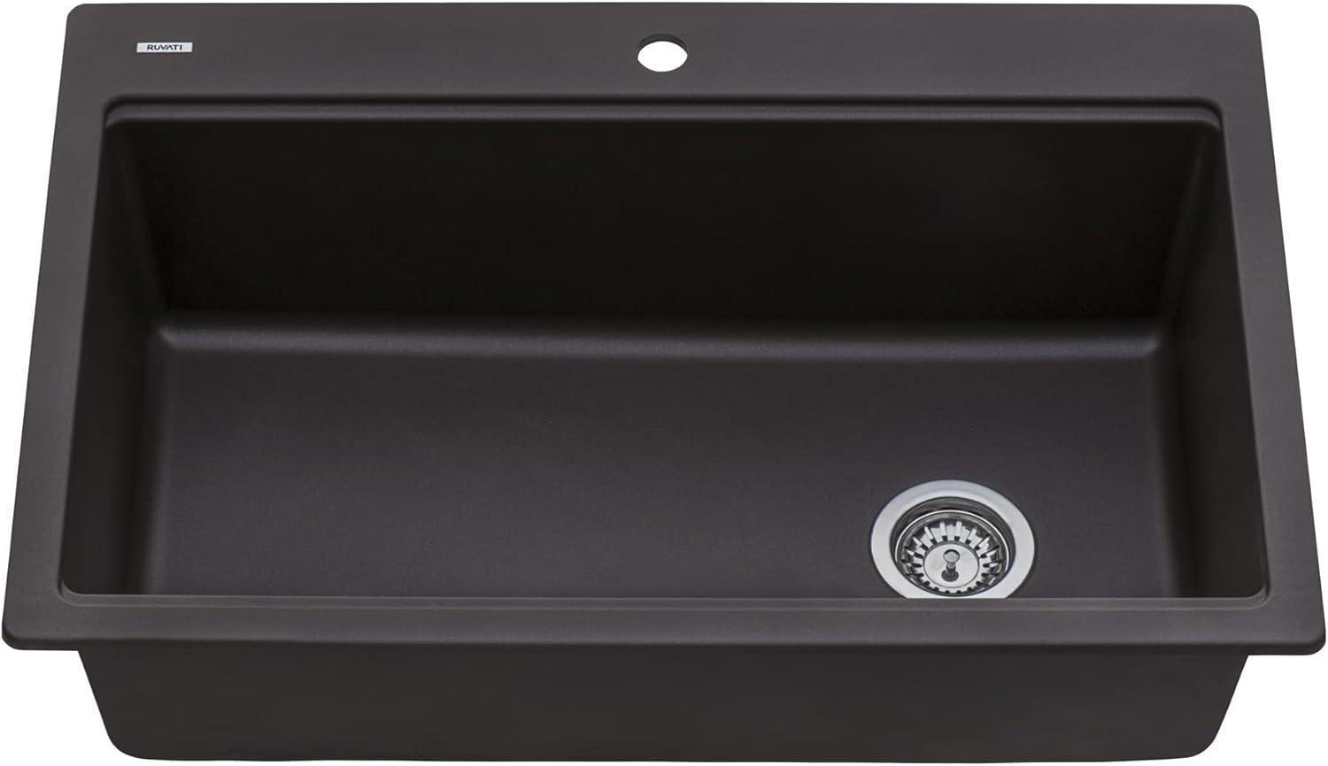 Ruvati 33-inch Granite Composite Workstation Drop-in Topmount Kitchen Sink