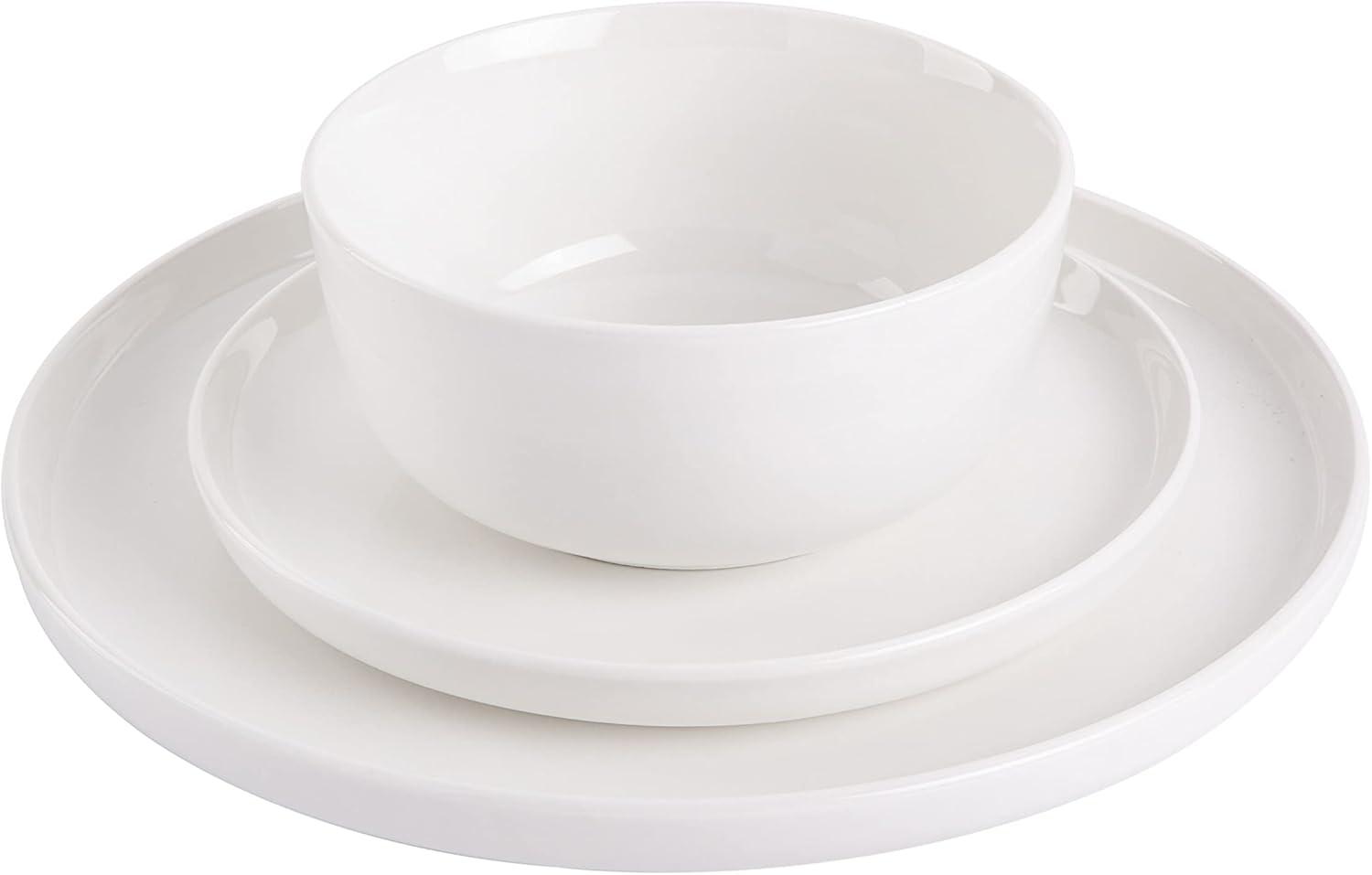 Oslo White Porcelain 12-Piece Dinnerware Set, Service for 4